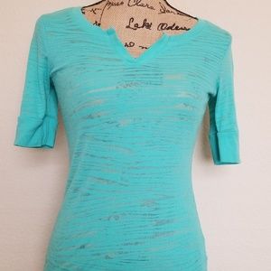 Sheer teal tiger top